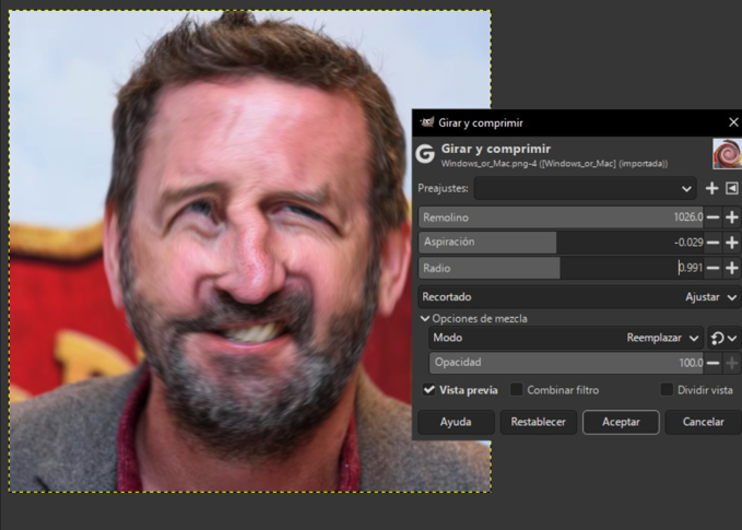 Proceso de desdistorsión